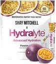 Hydralyte Shay Mitchell Electrolyte Powder Packets, faible taux de sucre Réhydratation rapide, poudre d'hydratation pour la chaleur, les voyages, l'exercice et les parties de licence (fruits de passion)