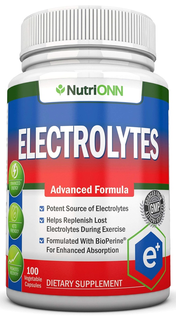 Elektrolyte - 100 natürliche Elektrolyt-Ersatzkapseln - Premium Keto Friendly Pillen - Kein Zucker - Ideal für Hydration, Erneuerung & Revitalisierung - Trace Minerals Kalium, Magnesium, Natriumsalze