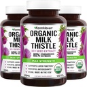 FarmHaven USDA Capsules de chardon biologique de lait (en anglais seulement) 30X Extrait concentré de graines et 80% Silymarin Standardisé - Soutient la fonction hépatique et la santé globale (en anglais seulement) 360 Capsules Vegan