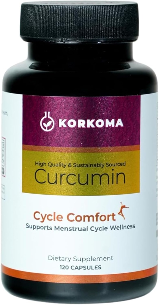 Cycle Comfort - Supplément d'extrait de curcuma, soutient la santé menstruelle et confort, 120 capsules