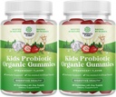 Natura Artigianato USDA Organic Probiotic Gummies per Bambini - Vegan Non OGM Kids Probiotico Gummy Vitamina per Immunità e Salute Digestiva - Gentle 2.5B CFU Organic Probiotics Strawberry Flavor (4 mesi)
