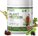Polvere proteica vegetale INLIFE - Pea, Quinoa & Riso Marrone - 25g Protein - Ashwagandha, Estratto di sementi di tè verde & Uva - Supplemento (500 g, Cioccolato)