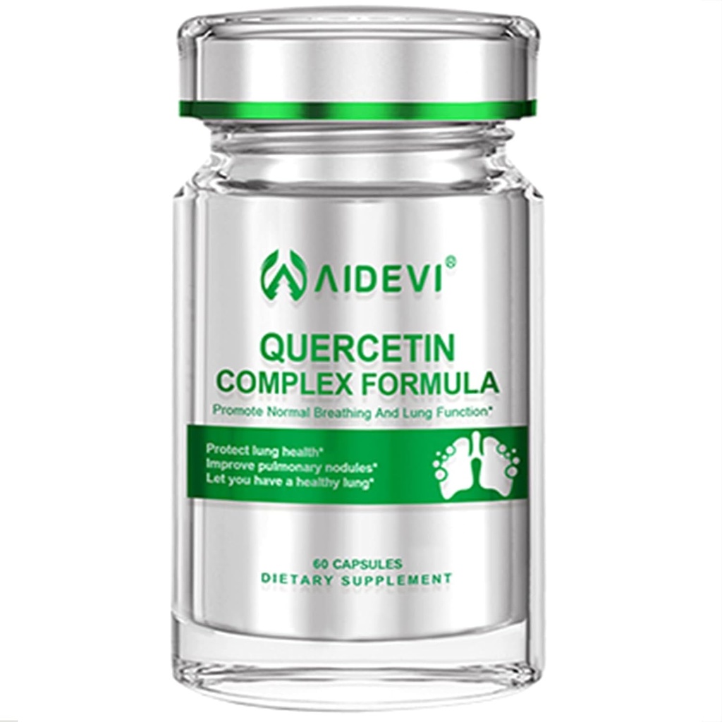 Quercetin avec la vitamine C bromelain et l'extrait de Pteris Multifida soutient la santé immunitaire Protéger la santé pulmonaire Santé respiratoire 60 Capsules