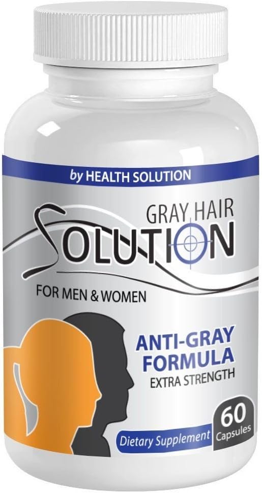Vitamina b6 Hair - Soluzione per capelli grigi per gli uomini e le donne - Anti Gray Hair Formula - Anti Gray Hair Supplement - catalase Supplemento capelli grigi - Gray Hair Supplement - Erba di coda - 1 Bottiglia 60 Caps