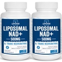 Liposomale NAD+ 500 mg + Trans-Resveratrol 300 mg,Superior Absorption,True NAD Ergänzung Efficient Than NMN,Nicotinamid Riboside für Cellular Energy Metabolism & DNA Repair,Gesundheitsalterung,120 Softgels