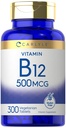 Carlyle Vitamina B-12 500mcg | 300 compresse | Vegetariano, Non OGM, Integratore senza glutine