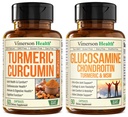 Kurkuma Curcumin mit schwarzem Pfeffer Extrakt & Glucosamin Chondroitin MSM Joint Support Supplement