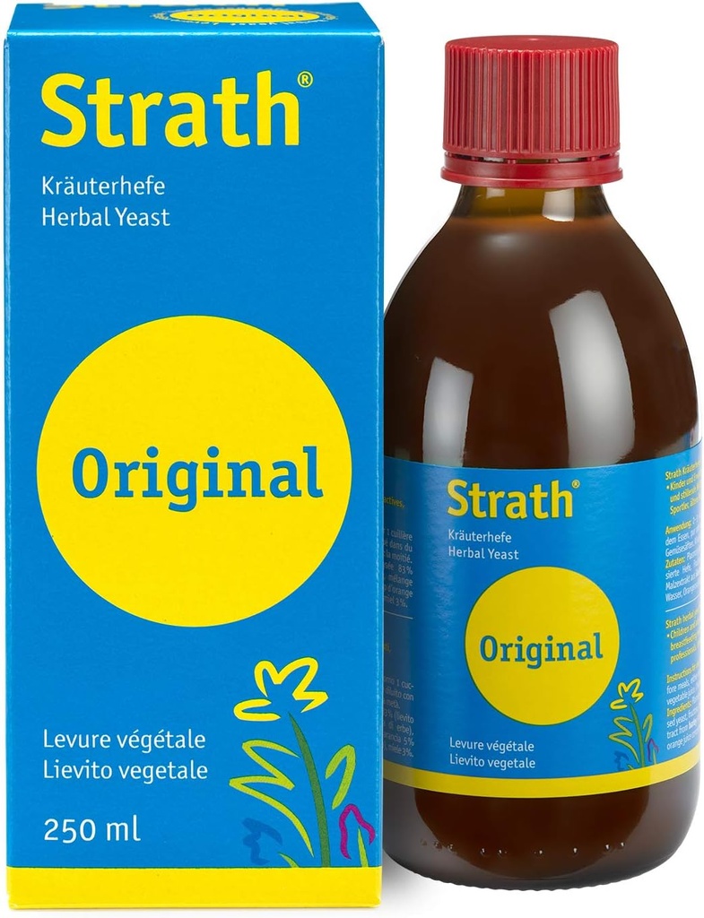 Strath, Fermented Herbal Yeast Postbiotic | 8.4 Fl Oz Daily Nutritional Supplement Liquid | Unterstützt Metabolismus | Vegetarisch | Lactose-Free | Keine künstlichen Zusatzstoffe | Single Count