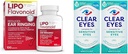 Lipo-Flavonoïde Acouphène Relief Ear Santé Vitamines 100 Caplets et yeux clairs Gouttes oculaires sensibles 0,5 Oz 2 Pack Bundle