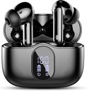 Wireless Earbuds, Bluetooth 5.4 Kopfhörer Bass Stereo, Ohr Buds mit Noise Cancelling Mic LED Display, IP7 wasserdicht in Ohr Kopfhörer, 36H Playtime für Laptop Pad Telefone Sport Workout, Schwarz