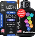 Collage liquido per le donne e gli uomini con calma Ashwagandha - 100.000mcg Bovine Collagen Drink, 100mg Ashwagandha Liquido per la pelle radiante, capelli, unghie e supporto immunitario - 2oz Berry Flavor Drops