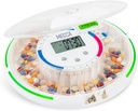 Dispenser automatico di pillole con 28 giorni organizzatore di farmaci elettronici - contenitore chiave bloccabile con display LCD, allarme leggero e acustico per il medicamento programmato per anziani e anziani