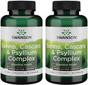 Swanson Senna Psyllium Cascara Complex GI Tract Regularity Support 90 Kapseln (2 Packung)