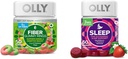 OLLY Fiber Gummy Ringe 50ct & Sleep Gummy 60ct mit Melatonin, L-Theanin, Kamille, Zitronenbalsam