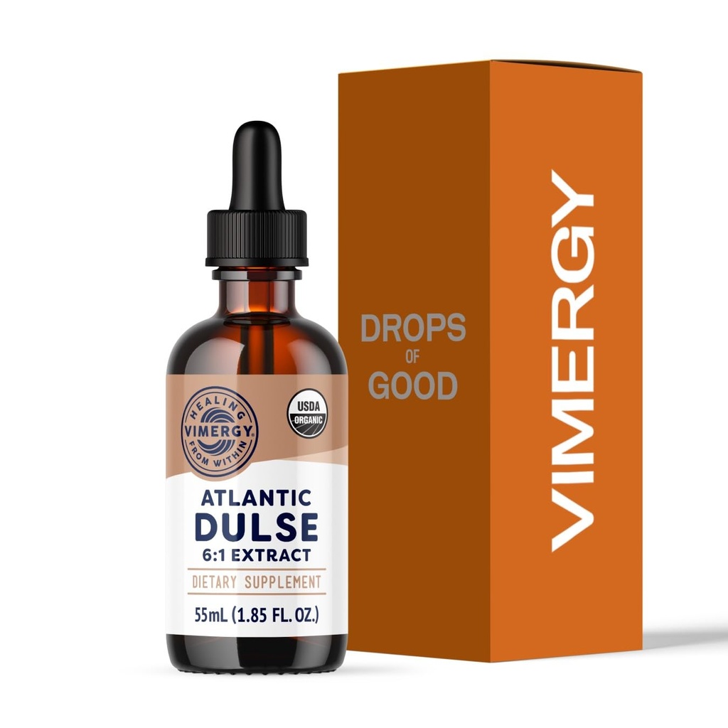 Vimergy Atlantic Dulse Liquid – Soutien antioxydant* – Promotion de la protection radicale libre* – Organique, végétalien, sans gluten – 55 portions (55 ml)