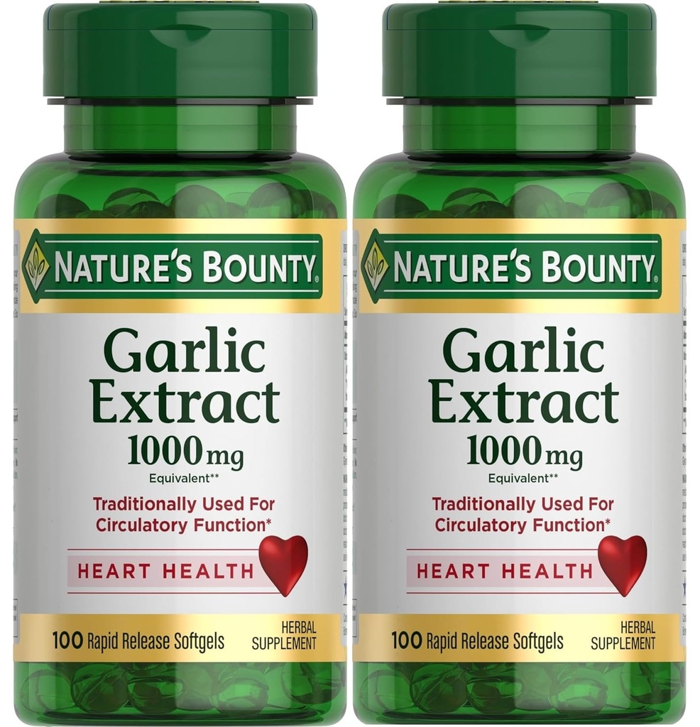 Nature's Bounty Knoblauch Extrakt 1000 mg Softgels 100 ea (Pack von 2)
