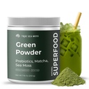 Super Greens Powder mit Matcha für Verdauungs- und Gutgesundheit – 25 Bio-Superfoods mit Probiotika, Präbiotika, Enzymes & Sea Moss – Vegan Superfood Powder for Bloating & Regularity - 30 Portionen