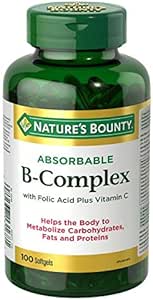 Nature's Bounty Absorbable B-Komplex mit Folsäure Plus Vitamin C, 100 Softgels