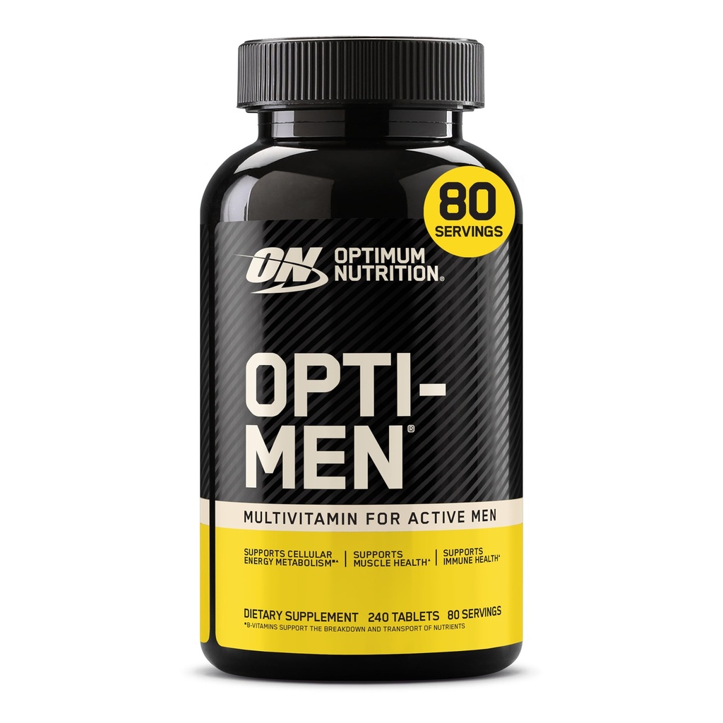 Optimum Nutrition Opti-Men Daily Multivitamin per gli uomini, Integratore di Supporto Immune con Aminoacidi, Alimentazione 80 giorni, 240 conteggio, (Packaging May Vary)