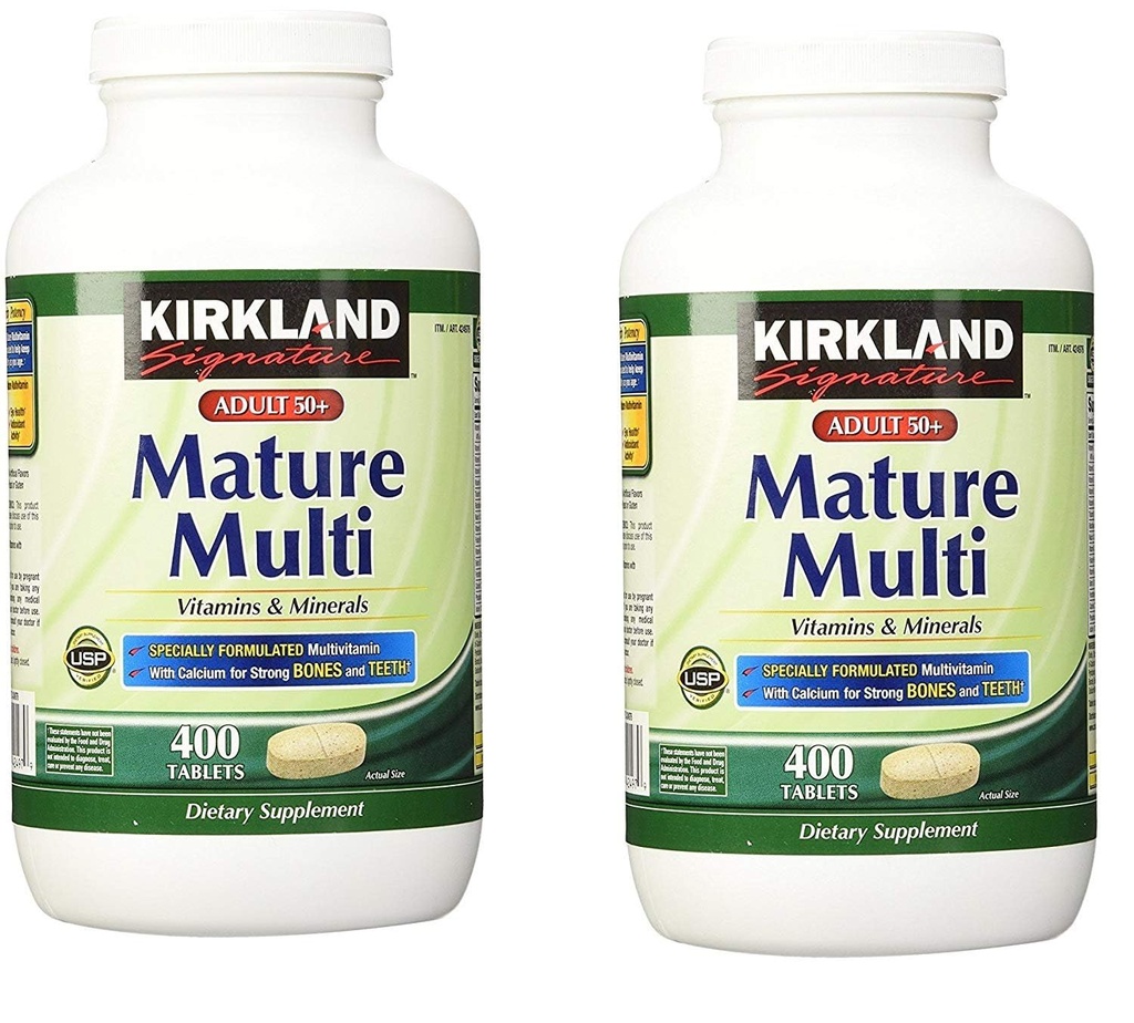 Kirkland Segnatura Adulto 50+ Multi Vitamine & Minerali, 400 Compresse (2 Confezione)