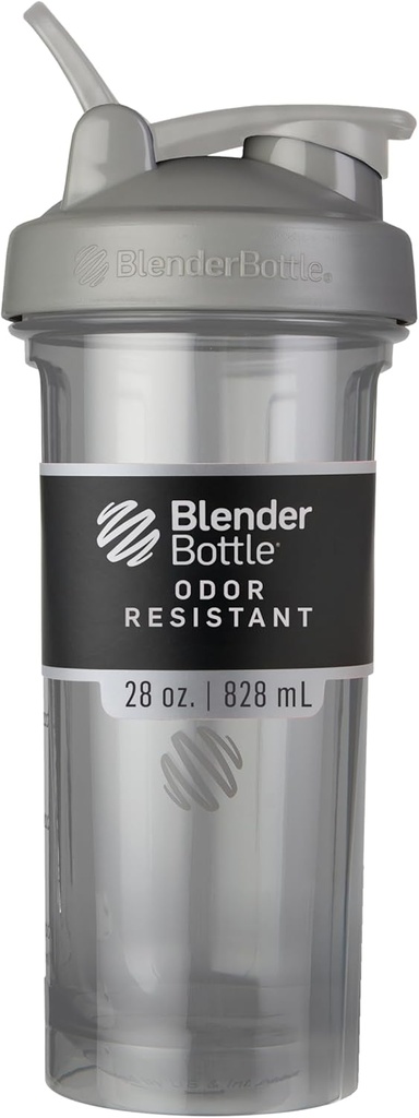 BlenderBottle Shaker Bottle Pro Serie Perfekt für Protein Shakes und Pre Workout, 28-Ounce, Rauchgrau