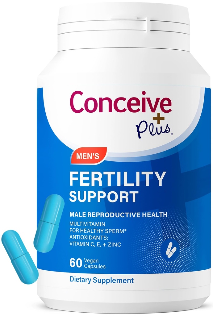 CONCEIVE PLUS Fertilitätsunterstützung für Männer | Fertilitätsergänzungsmittel für Männer mit Zink, Vitamin C, E, Selenium | Motility Activator Multivitamin für Sperm Health & Conception | 60 Caps für 30 Tage