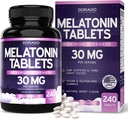 Melatonin 30mg Tablets für Erwachsene (240 Tabletten) - Schnellauflösen Tablet mit 30mg Melatonin pro Tablette - Glutenfrei, Non-GMO, 100% Vegetarisch, &amp; Great Tasting - Gemischte Berry Flavor - Made in USA