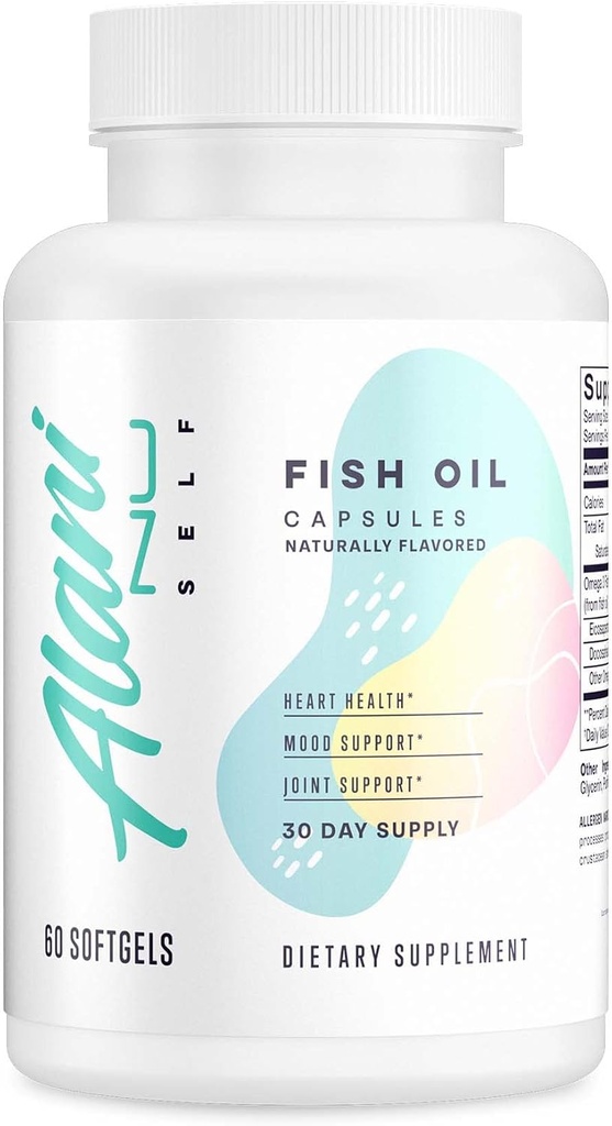 Alani Nu Omega 3 Fischöl, 1500MG, 800mg EPA, 600mg DHA, Glutenfrei, (60 Softgels) 30 Servietten
