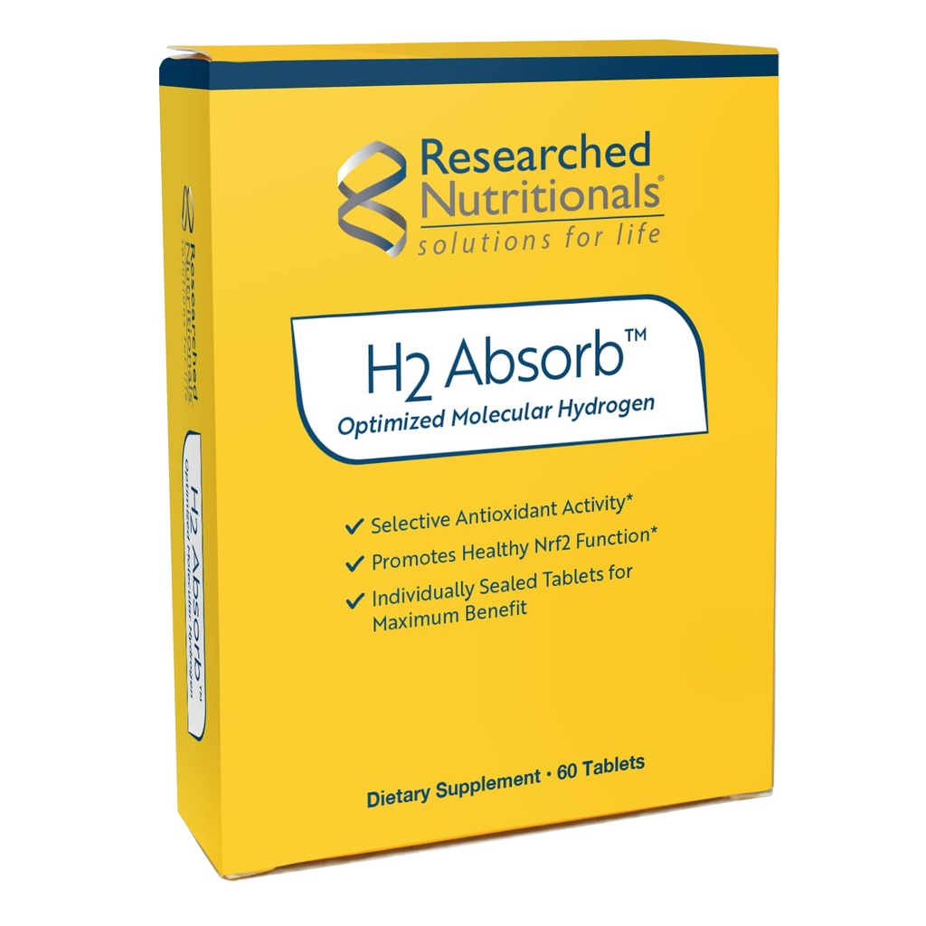 Nutritionnel étudié H2 Absorb Comprimés moléculaires d'hydrogène - Supplément hydrogéné instantané et antioxydant - boisson rajeunissante pour promouvoir l'énergie et le vieillissement en santé (60 comprimés)