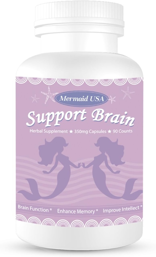 M.U Magic Cerveau Formule Sirène USA Soutien Mémoire Cerveau Focus Clarity Énergie et sommeil - Vert et naturel Non-OGM 90Capsules