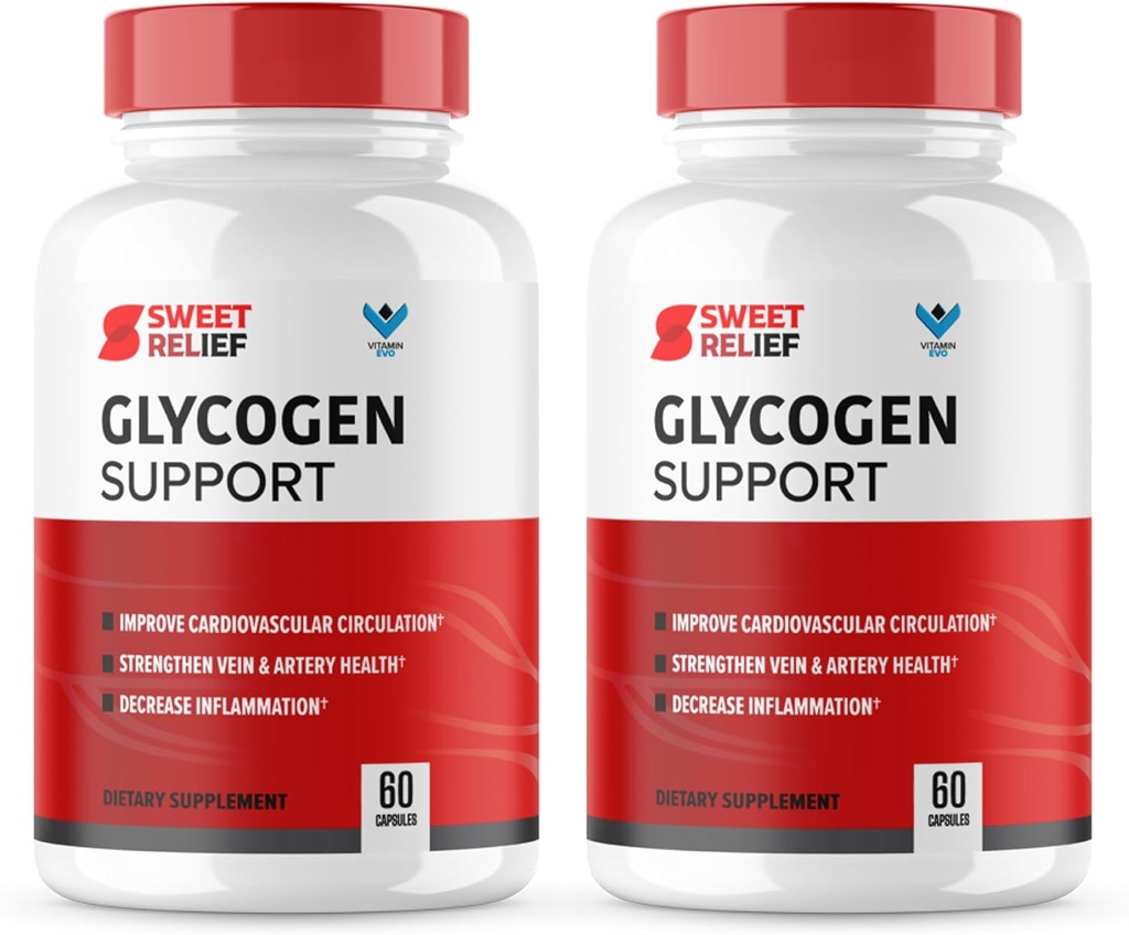 (2 packs) Glycogène de soulagement sucré - Nettoyeur de vaisseaux sanguins de soulagement sucré, Capsules de soulagement sucré, Formule avancée pour le bien-être général, Avis de soulagement sucré (120 capsules) 2 mois d'approvisionnement