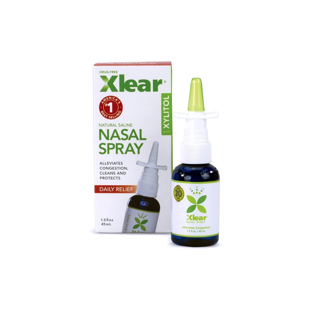 Spray nasal naturel Xlear avec Xylitol, 1,5 fl oz (paquet de 2)