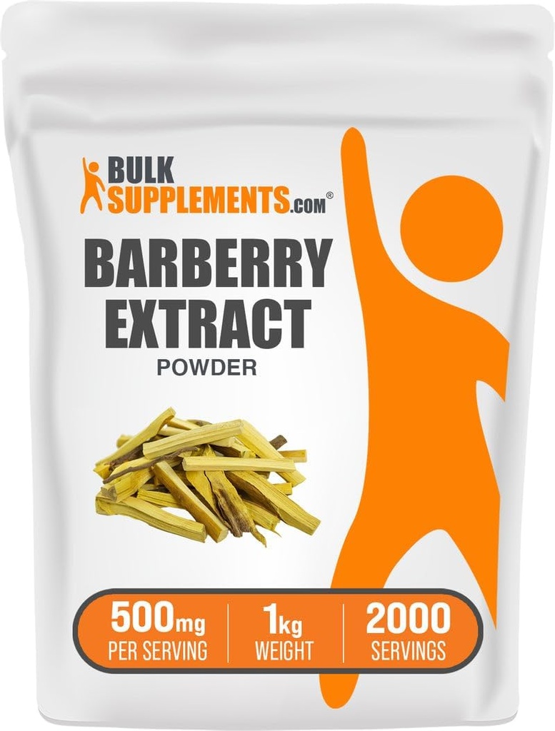 BulkSupplements.com Barberry Extract Powder - Barberry Sypplement, Kräuterergänzung - Vegan & Gluten Free, 500mg pro Servierung, 1kg (2.2 lbs) (Pack von 1)