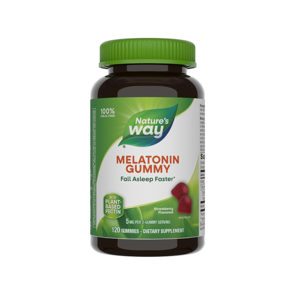 Cammino per adulti Melatonina Gummies, Supporta sonno riposante*, Asleep più veloce*, Fragola aromatizzata, 5 mg Melatonin Gummies per 2-Gummy Serving, 120 Conte