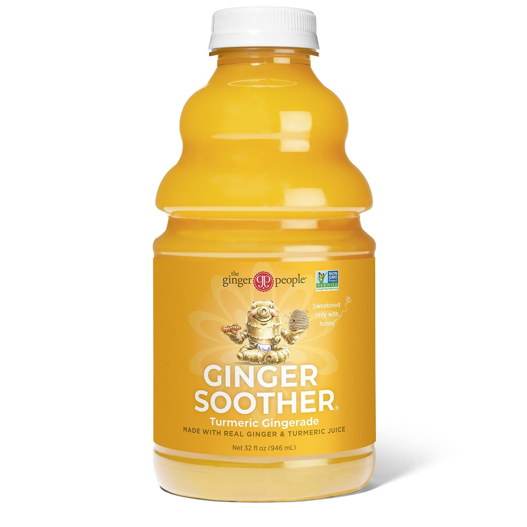 Il Ginger People -Ginger Soother Turmeric Gingerade – Soothing Comfort, Vere Turmeric e Ginger Juice, Addolcito solo con miele, Ingredienti semplici, Godetevi caldo o freddo - 32 Oz (Pack of 1)