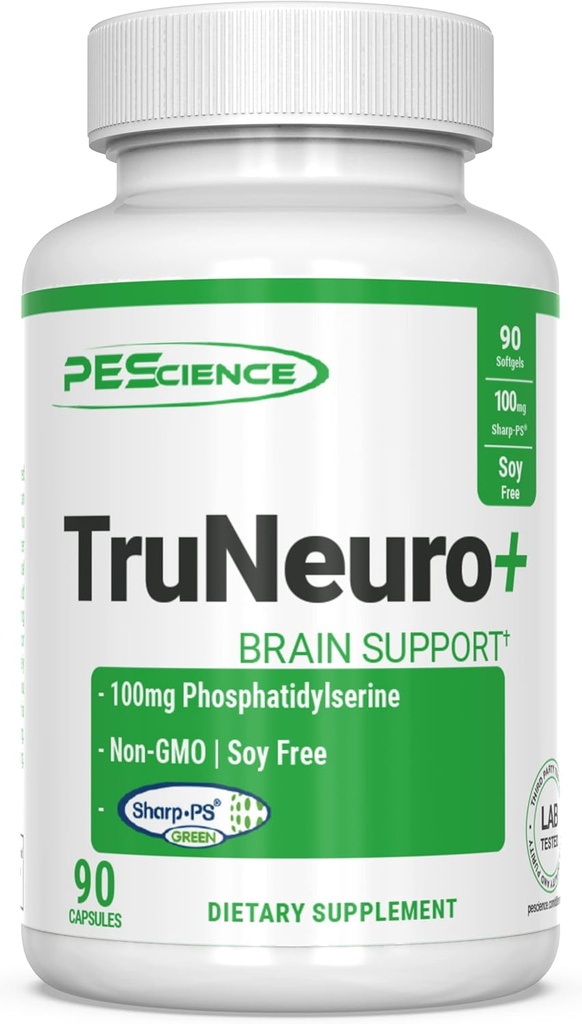 PEScience TruNeuro, Phosphatidylserine Brain Booster Nootropic, 100mg, 90 Kapseln