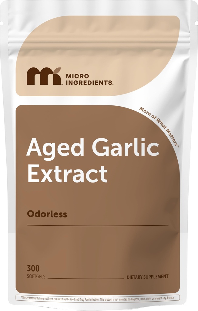 Micro Ingredients Odorless Knoblauch 7500mg pro Servierung, 300 Softgels | 2 Jahre Aged Knoblauchextrakt, Grown Allium Sativum Bulb | Potent Antioxidant Supplement, Immununterstützung und Herzgesundheit