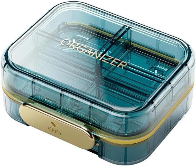 1 Pack Reise Pille Organizer, 7 Komponenten Pille Box, Täglich tragbare Pille Fall, Vitamine zu halten, 3 Zoll Pille Container für Taschentasche Medizin Organizer