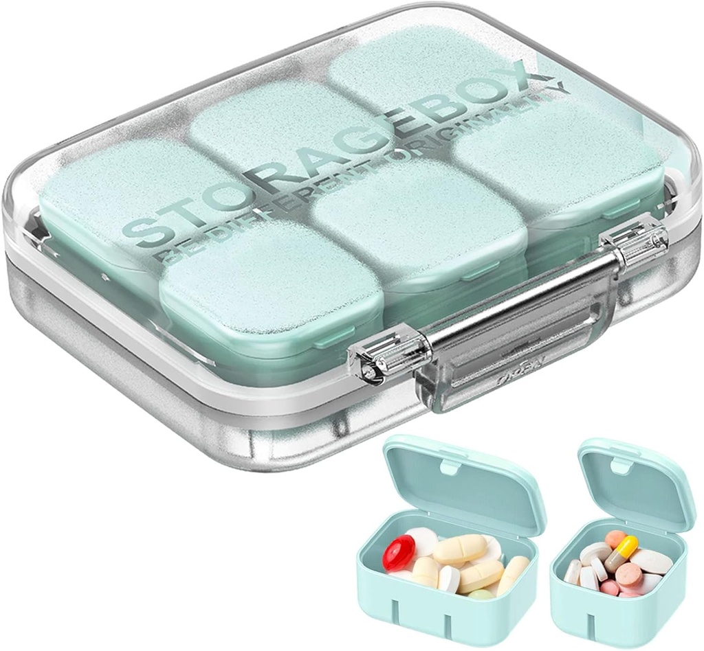 Pill Organizer SOFISO 4/6 Grid Free Assembly Travel Medicine Organizer 10 Day Pill Organizer Portable Pille Box Wasserdichte Pille Fall Tägliche Medikamente Carry Case für Vitamine, Fischöle, Ergänzungen