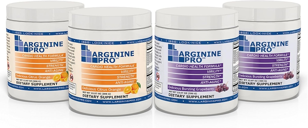 L-ARGININE PRO | 5.500mg L-Arginin Plus L-Citrulline 1.100mg Orange & Grape Pulver Getränke-Mix-Ergänzung für erhöhte Stickstoffoxidproduktion