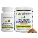 BiOptimizers Magnesium Breakthrough 4.0, (30 capsule) & Mushroom Breakthrough Powder ( Caramel salato, 15 Serve) - Sonno naturale e cervello Superfood & Supplement Bundle