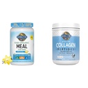 Garden of Life Poudre de protéines végétaliennes - Raw Organic Meal Replacement Shakes - Vanille - Poudre de Pea Protein & Grass Collagen Peptides – Poudre de collagène non aromatisée pour les femmes Hommes Peau Nails