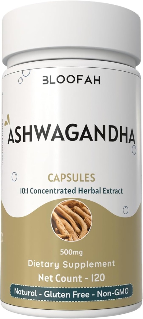 Estratto di radice di Ashwagandha 500mg | Concentrato 10:1 estratto Withania somnifera | Non OGM, Gluten-Free | GMP-Certified | Integratore di erbe | Benessere tradizionale (120 conteggio (Pack of 1))