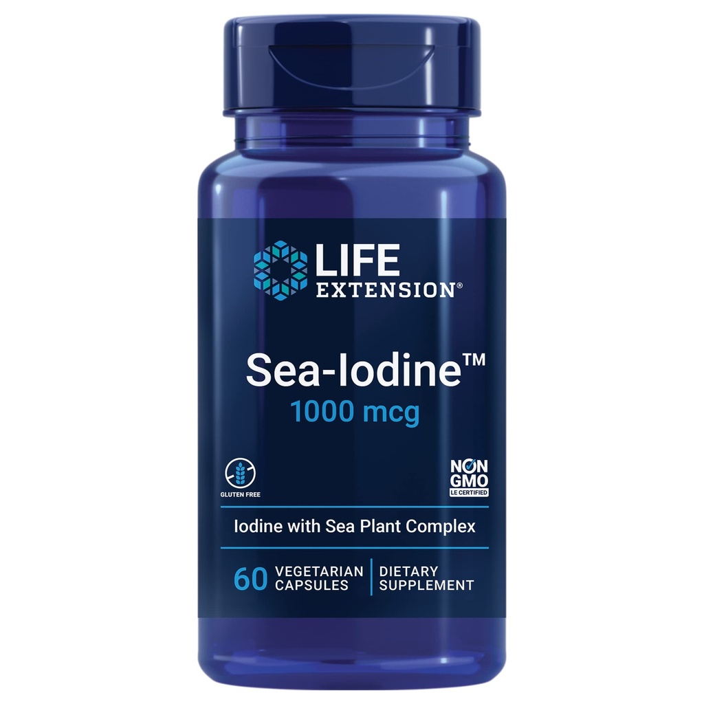 Life Extension Taurine 1000mg und Sea-Iodine 60 Kapseln Supplement Bundle