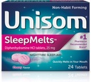 Unisom SleepMelts, Nachtzeit Schlafhilfe, Diphenhydramin HCI, 24 Tabletten, 25mg