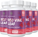 Estratto di foglie di vina rossa 1400mg & Estratto di ciambelle di cavallo 100mg supplemento per gamba, vena, circolazione, cuore, pelle (60 capsule - 4 bottiglie)