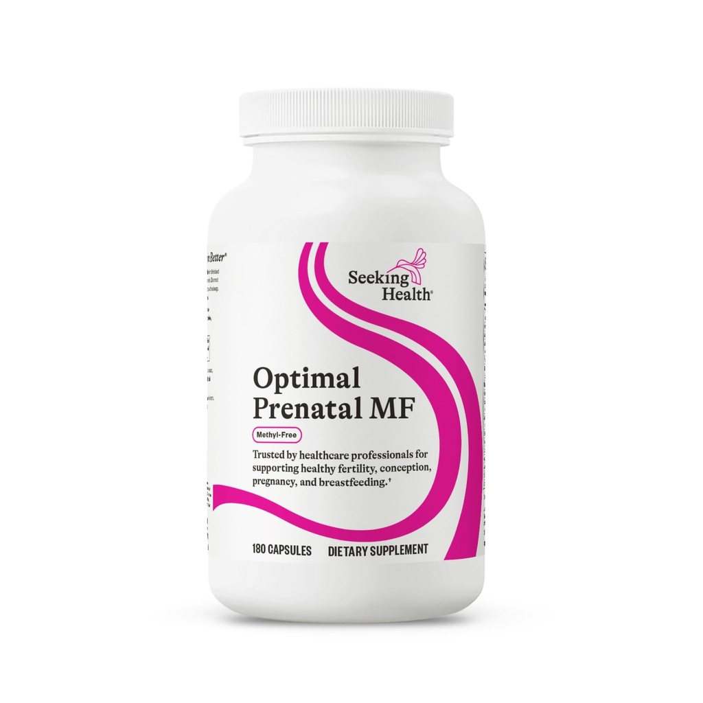 Suche nach Gesundheit Optimale vornatale Methyl-freie, nicht-methylierte Folat und B12, Schwangerschaftsunterstützung, B6 und Ginger für Verdauungskomfort, unterstützt gesunde fiesale Entwicklung, Vegetarisch (180 Kapseln)