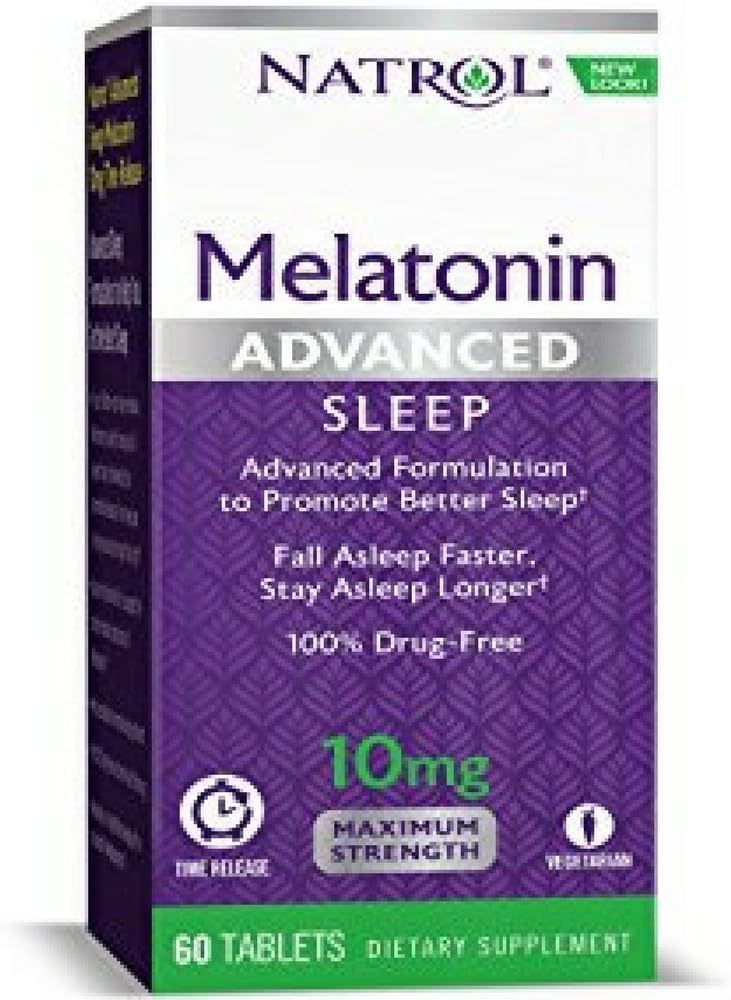 Natrol Advanced Sleep Melatonin Tablet, Forza massima, 60 Conte, Confezione da 5