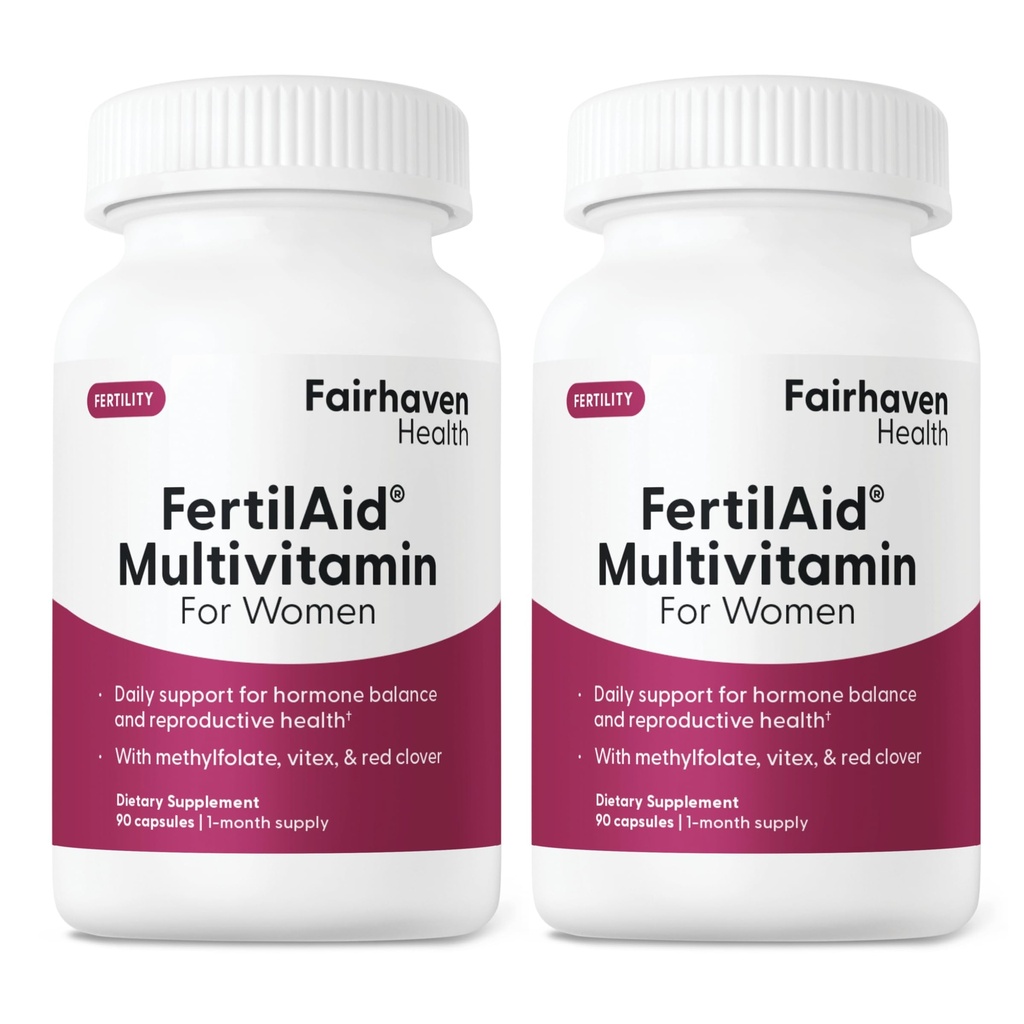 Fairhaven Health Dünger für Frauen | Pränatale Vitamin Fertilität Ergänzungen für Frauen | Empfängnis für sie mit Vitex und Folate | Support Cycle Regularity and Ovulation* | 180 Kapseln