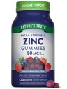 Nature's Truth Zinc Gummis für Erwachsene | 50mg | 120 Count | Vegan, Non-GMO & Gluten Free Supplement | Mixed Berry Flavor